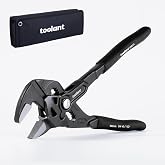 toolant 7-Inch Pliers Wrench, CR-V Steel, Smooth Parallel Jaws, 10:1 | Push-button quick adjust, 10:1 leverage and smooth parallel jaws provide secure grip for plumbing, auto and DIY tasks