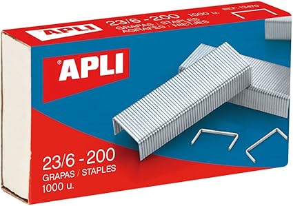 Apli Kids 13470 Pack De 1000 Grapas, 23/6 - 200: Amazon.es: Oficina y papelería