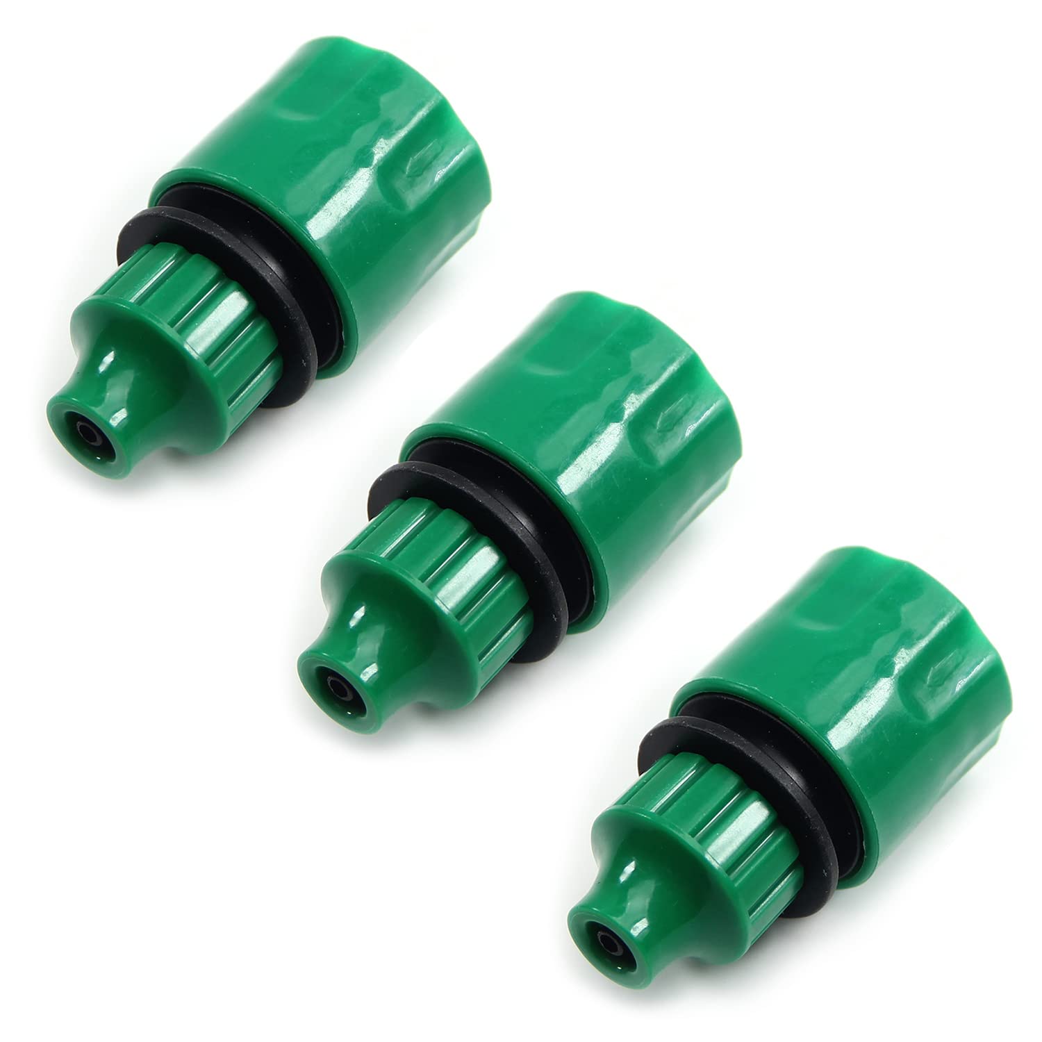 MroMax 3Pcs Hose Tap Connector, Connected to 4/7mm Hose, Quick Connector Hose Pipe Adapter, Faucet Nozzle for Garden Irrigation System Green