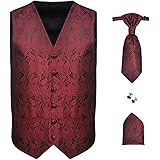 Gilet Uomo Elegante Enlision Paisley Jacquard - Set Con Cravatta E Fazzoletto - Foto 11