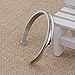 Zuo Bao Stainless Steel Bracelet Grooved Cuff Bangle for Women(Silver)