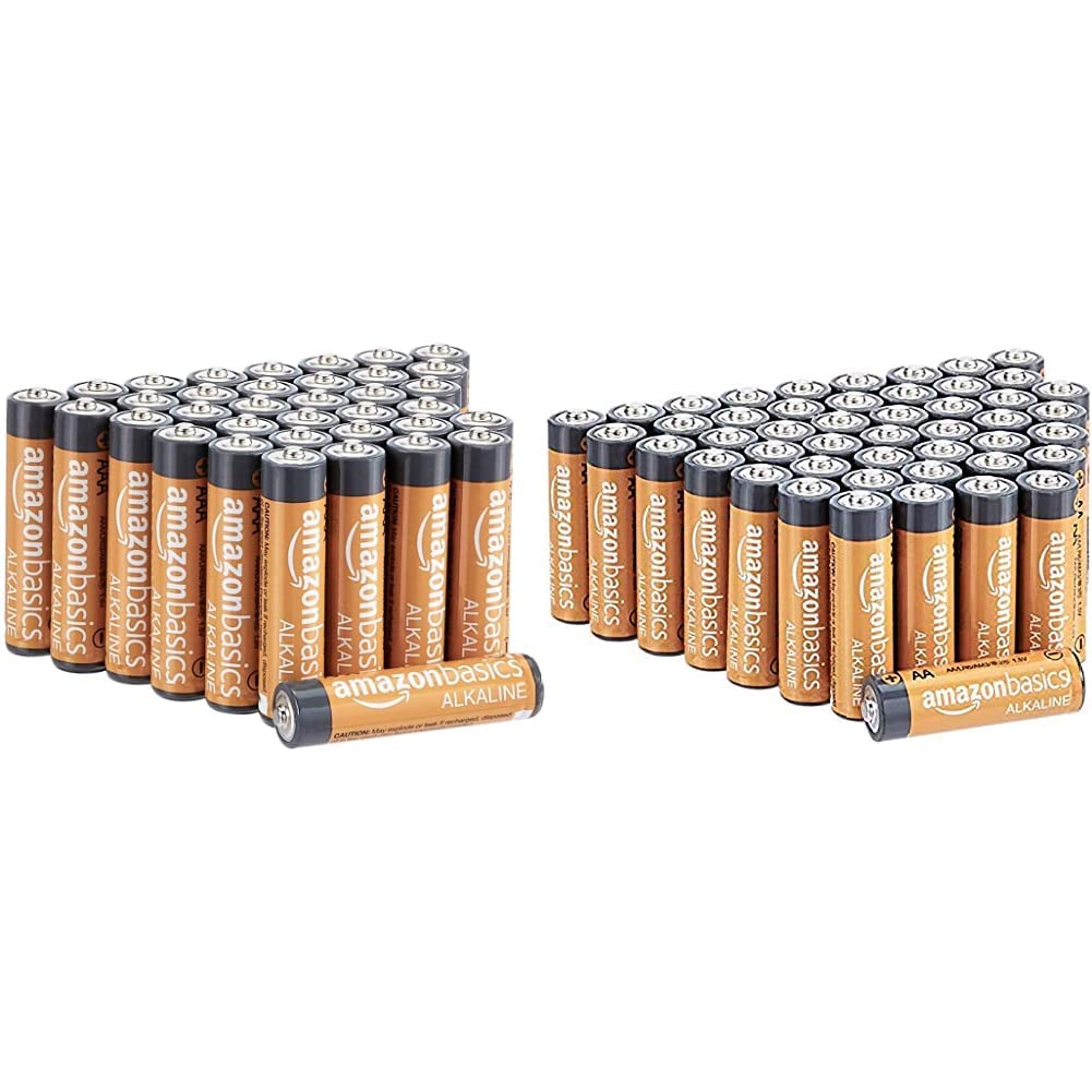 Amazon Basics AA Performance Alkaline Batteries [Pack of 48] - Packaging May Vary & AAA Performance Alkaline Batteries [Pack of 36] - Packaging May Vary