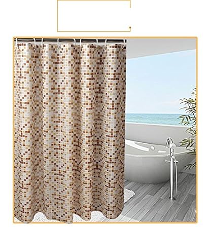 Amazon Com Waterproof Mosaic Shower Curtain Cut Shower Curtain
