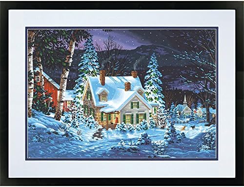 Cabin In The Woods Painting Snow Winter Painting Winter