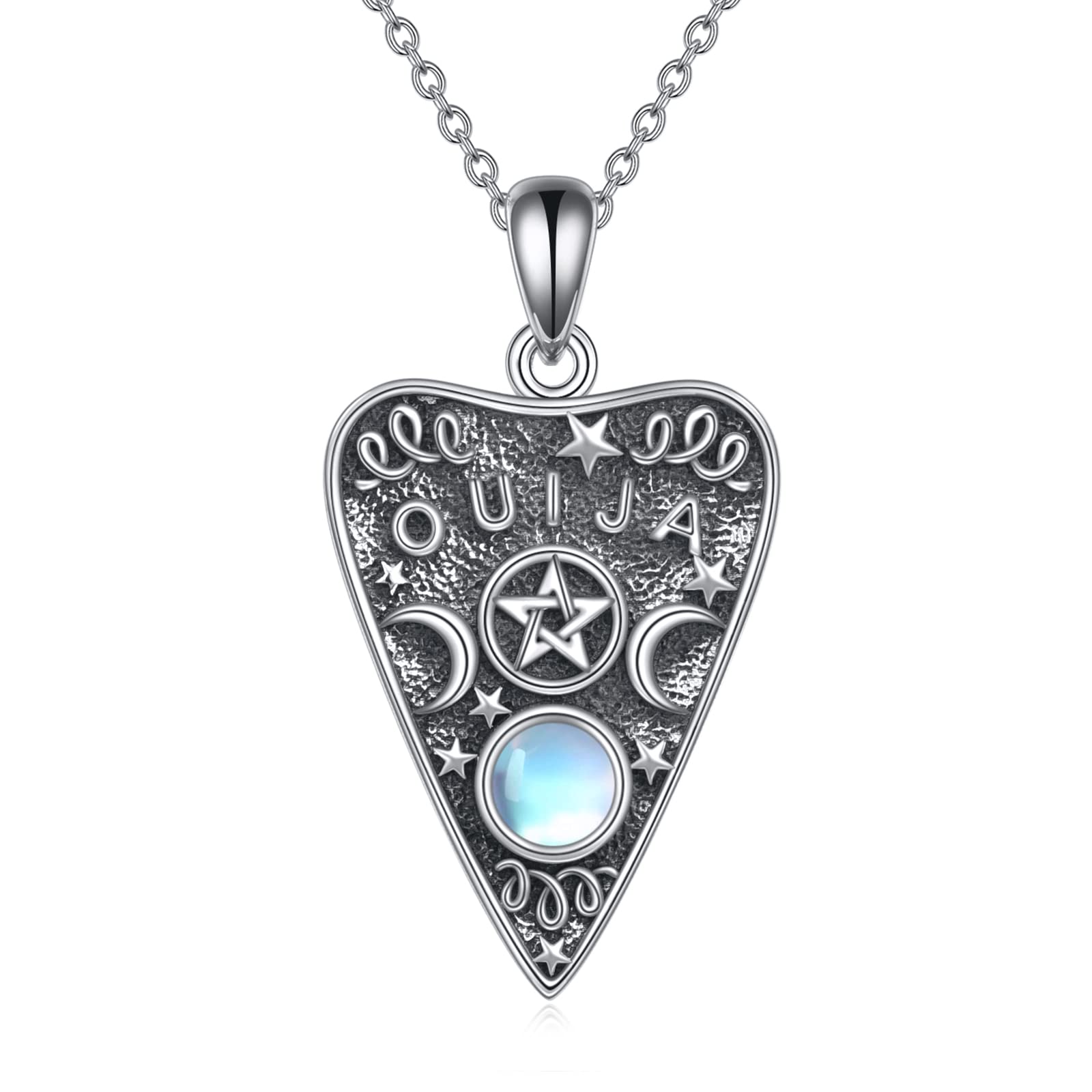 YFN Ouija Necklace Sterling Silver Ouija Board Pendant Witch Gothic Jewellery Wiccan Pagan Gifts for Women Girls