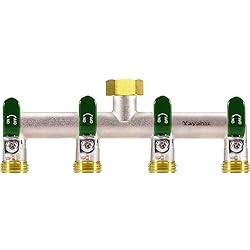 Yayamz 4 Way Garden Hose Splitter, Heavy Duty Brass