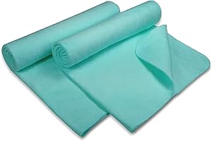 Flow Premium Swim Chamois - 2-Pack of Quick Dry Off Swimmers Shammies for Swimming, Diving, and Other Water Sports (Aqua 2-Pa