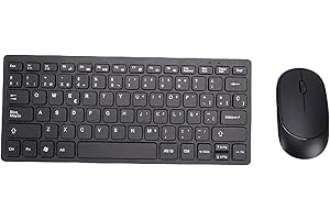 Oreilet Spanish Wireless Keyboard and Mouse Combo, Slim 78 Keys Spanish Keyboard with Silent Mouse for PC Laptop Computer, Th