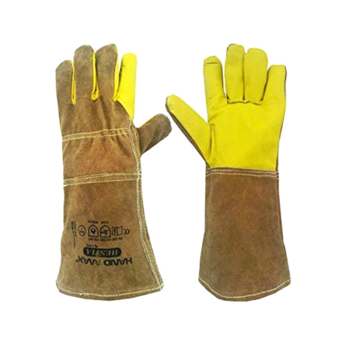 Brand New 35Cm Animal Handling Gloves Gauntlet Leather Kevlar Dog Cat Bird Reptile (8756785647894)