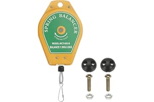 PATIKIL Retractable Spring Balancer, 3.3-6.6lbs (1.5-3kg) Bearing Spring Tool Load Balancer 9 Feet Adjustable Cable Retractor Holder with Positioner for Assembly Line Hanging, Yellow