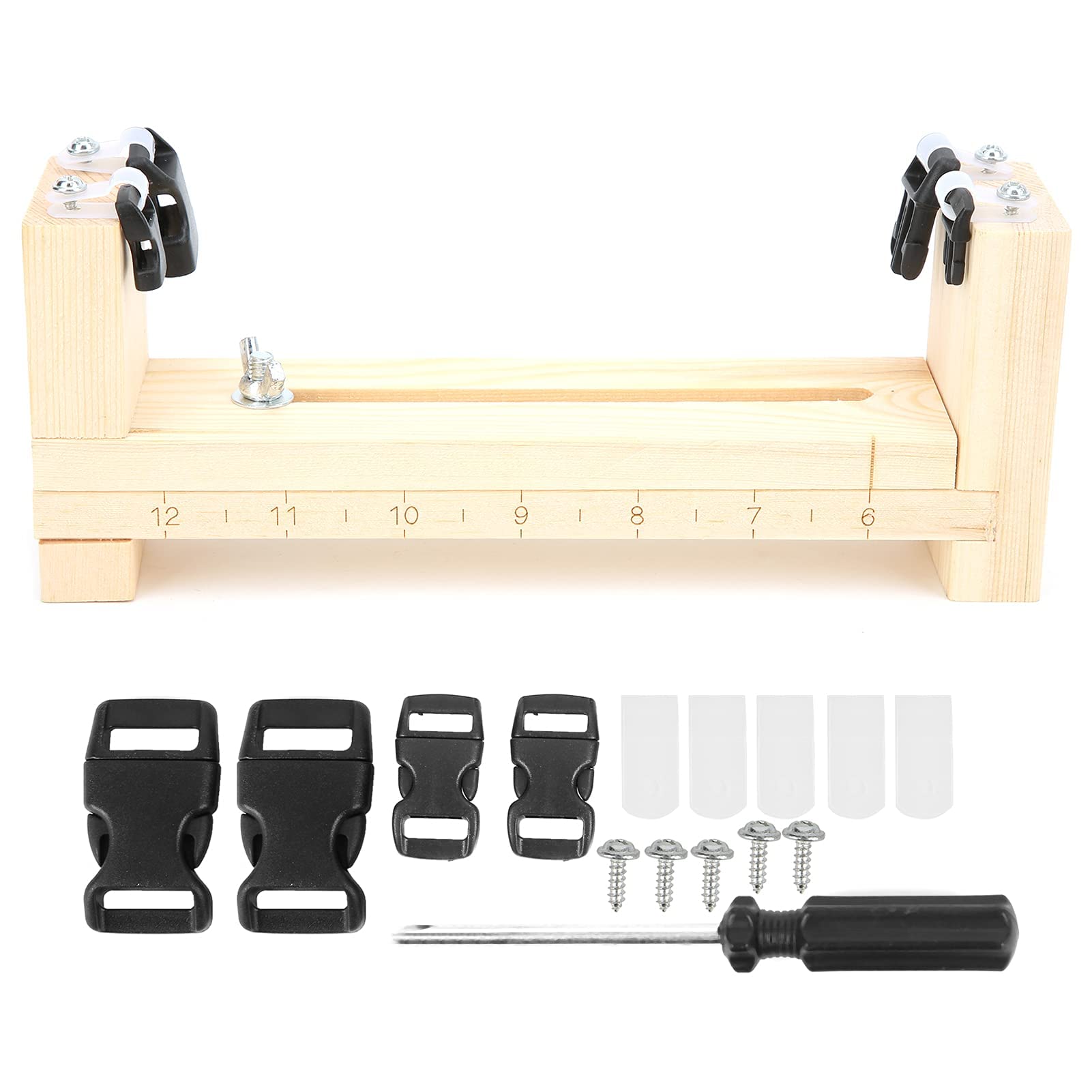 Jwthee Paracord Jig, Adjustable Paracord Bracelet Jig, Paracord Braiding Weaving Craft Tool Kit Wood Bracelet Braiding Tool