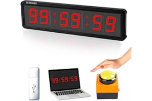 BS-MIAOBO Independent Button Type 1.5-inch Fitness Room Rest Timer, Suitable for Gym Exercise/School/Home Exercise/Boxing Gym/Indoor Rock Climbing (1.8-inch Data PC Transmission Mode)