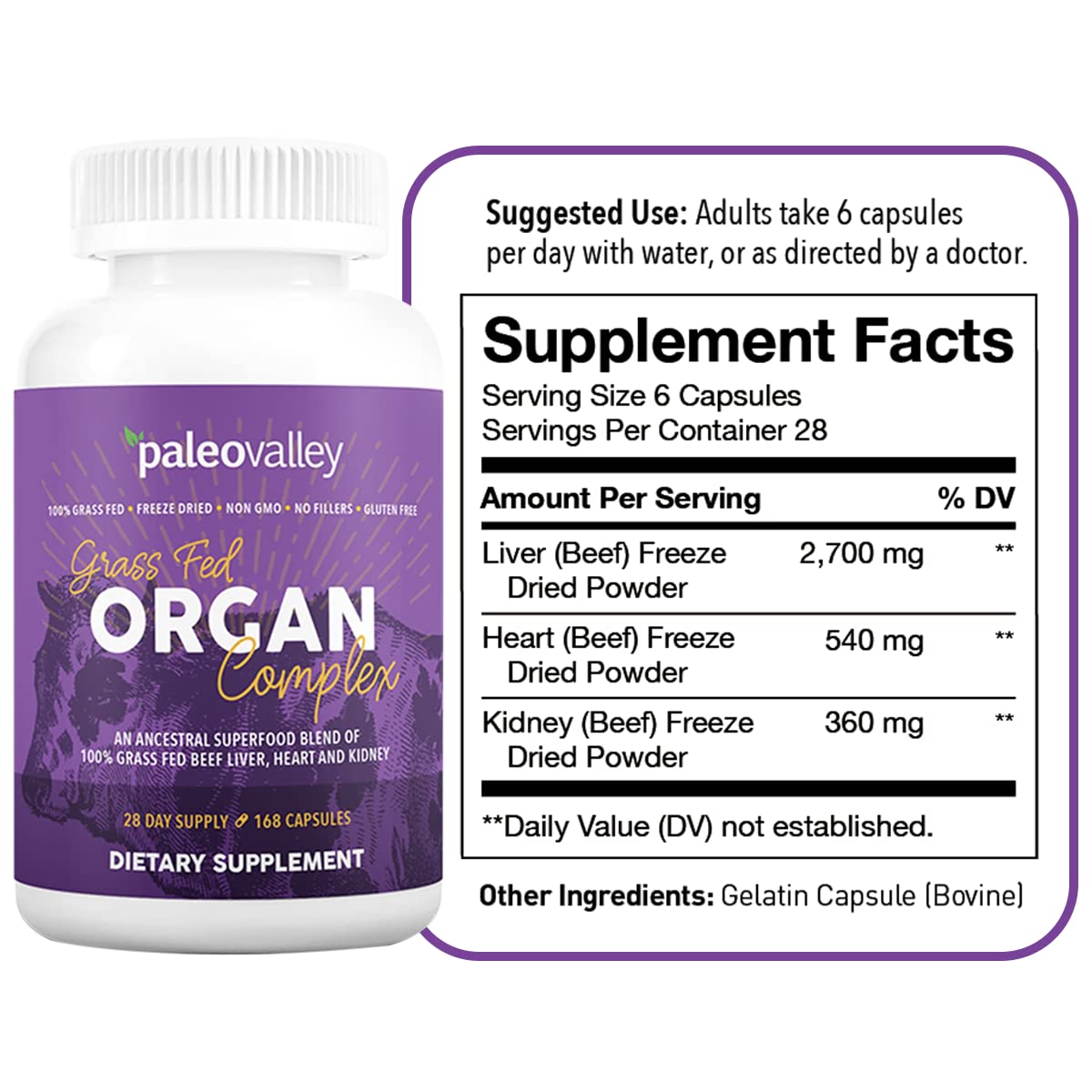 Mua Paleovalley Grass Fed Beef Organ Complex - Freeze-Dried Beef Liver ...