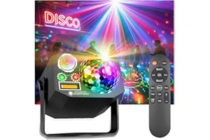 Dj Party Disco Ball Lights with Pattern and Sound Activated,10 ft USB Cable, Laucnpty LED Stage Strobe Light that Sync with M