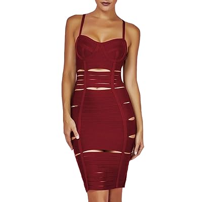 UONBOX Womens Spaghetti Strap Cut Out See Through Qatar