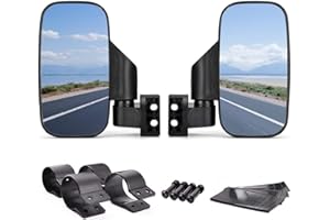 UTV Rear View Mirrors Side Mirror, 2 Pack Rear View Mirror for 1.75" - 2" Roll Cage, All-Terrain Vehicle UTV Side View Mirror