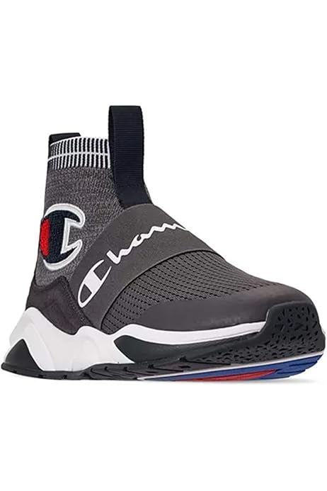 champion men's rally pro big c knit sock top sneaker