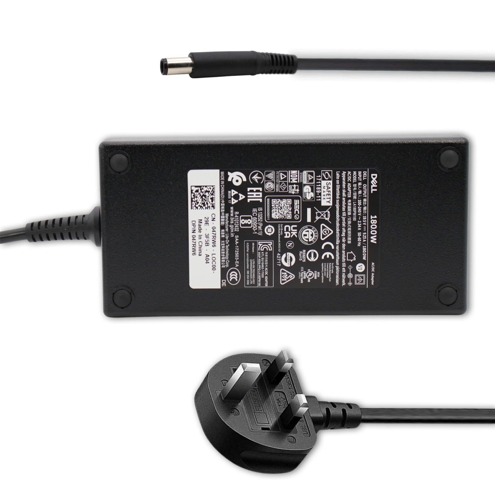 New Genuine Dell Alienware Charger 19.5V 9.5A 180W AC Adapter Laptop Charger for Alienware 15 R3 15 R2 X51 13 14 M17X M15X M14X X51 Precision 7510 M4700 M4800 M6300 PSU UK Power Cable 1 Year Warranty