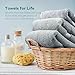 Sable Luxury Bathroom Towel Sets, 6 Piece-Gray