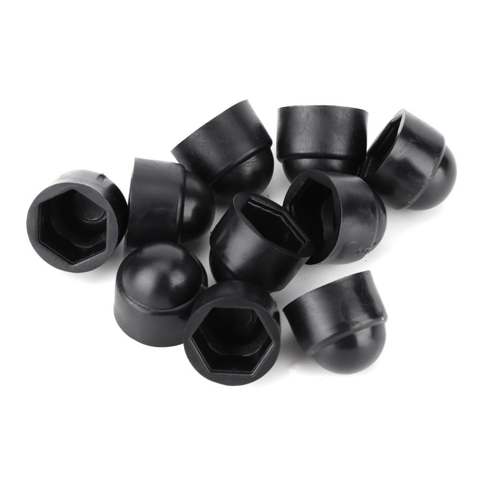 TKSE 10pcs M8 Plastic Black Dome Hex Nut Cover, Round Head Hex Bolt Covers, 15mm/0.59in