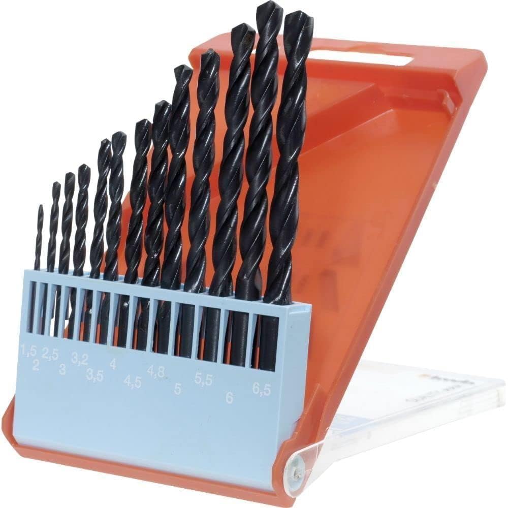 kwb HSS Metal Drill Set - Drill Set, 13 Pieces, Ø 1.5 to 6.5 mm (Pitch 0.5 mm) and 3.3 and 4.2 mm