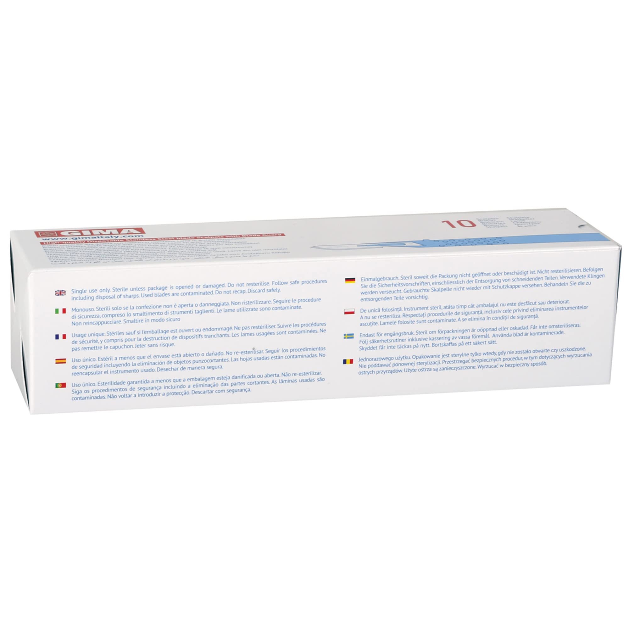 GIMA - Sterile Einweg-Skalpelle, Standardmodell, Nr. 10, 10er-Pack, 27060 7