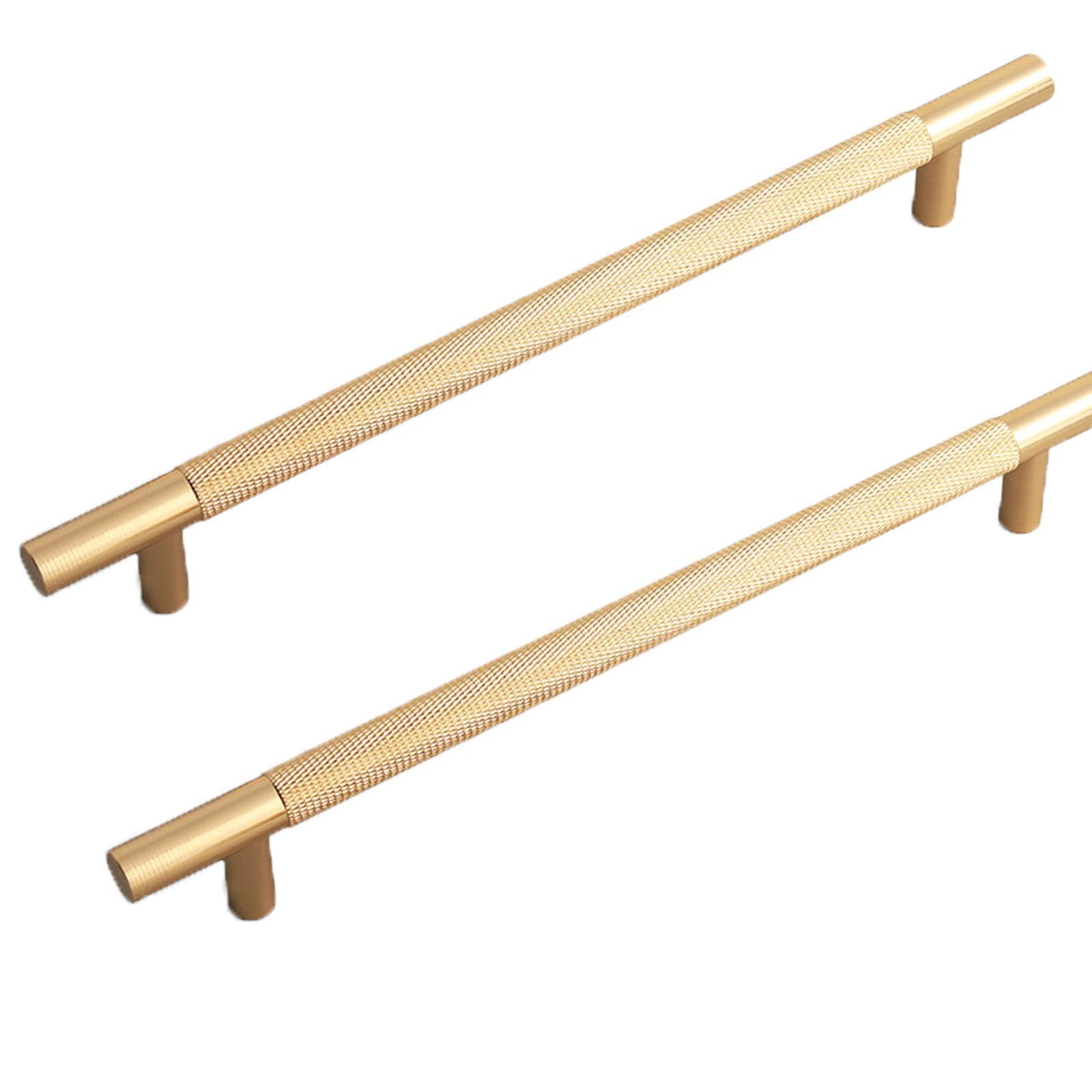 FVIZAL Gold Cabinet Handles, 2 Pcs, 214 Mm, Modern Vintage Handles for Kitchen Cupboards & Chest of Drawers - Gold Colour