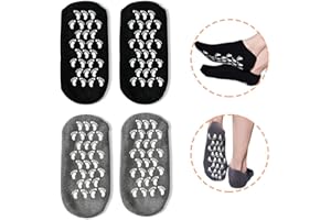 PNRSKTER Soft Moisturizing Gel Spa Socks - Repair Dry Cracked Feet, Infused with Essential Oils & Vitamins (Black & Gray)
