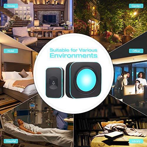 Wireless Door Bell, IP55 Waterproof Doorbell Operating at 1000 Feet