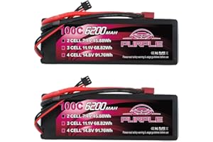 CNHL 6200mAh 2S Lipo Battery 100C 7.4V Hard Case Battery with Deans T Plug for RC Car Truck Boat Truggy (2 Packs)