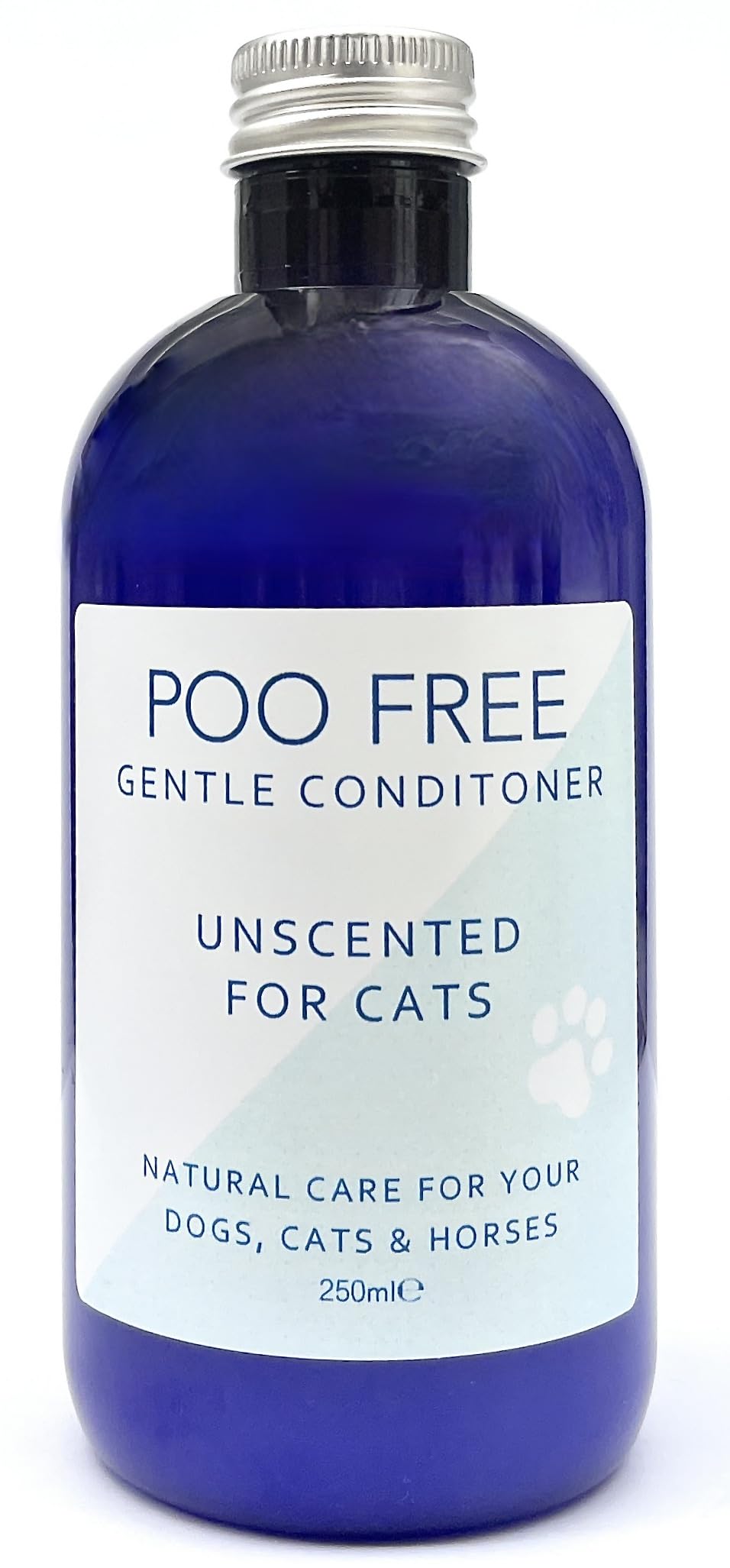 POO FREE Unscented Cat Conditioner – Gentle Rinse-Off Formula – 99% Natural Origin – pH Balanced for Feline Skin – Essential Oil-Free & Silicone-Free – Vegan – UK Made – 250ml