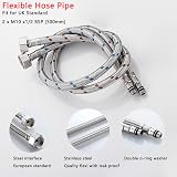 Heable Pack of 2 Kitchen Basin Monobloc Mixer Tap Connectors 500mm Silver view 2