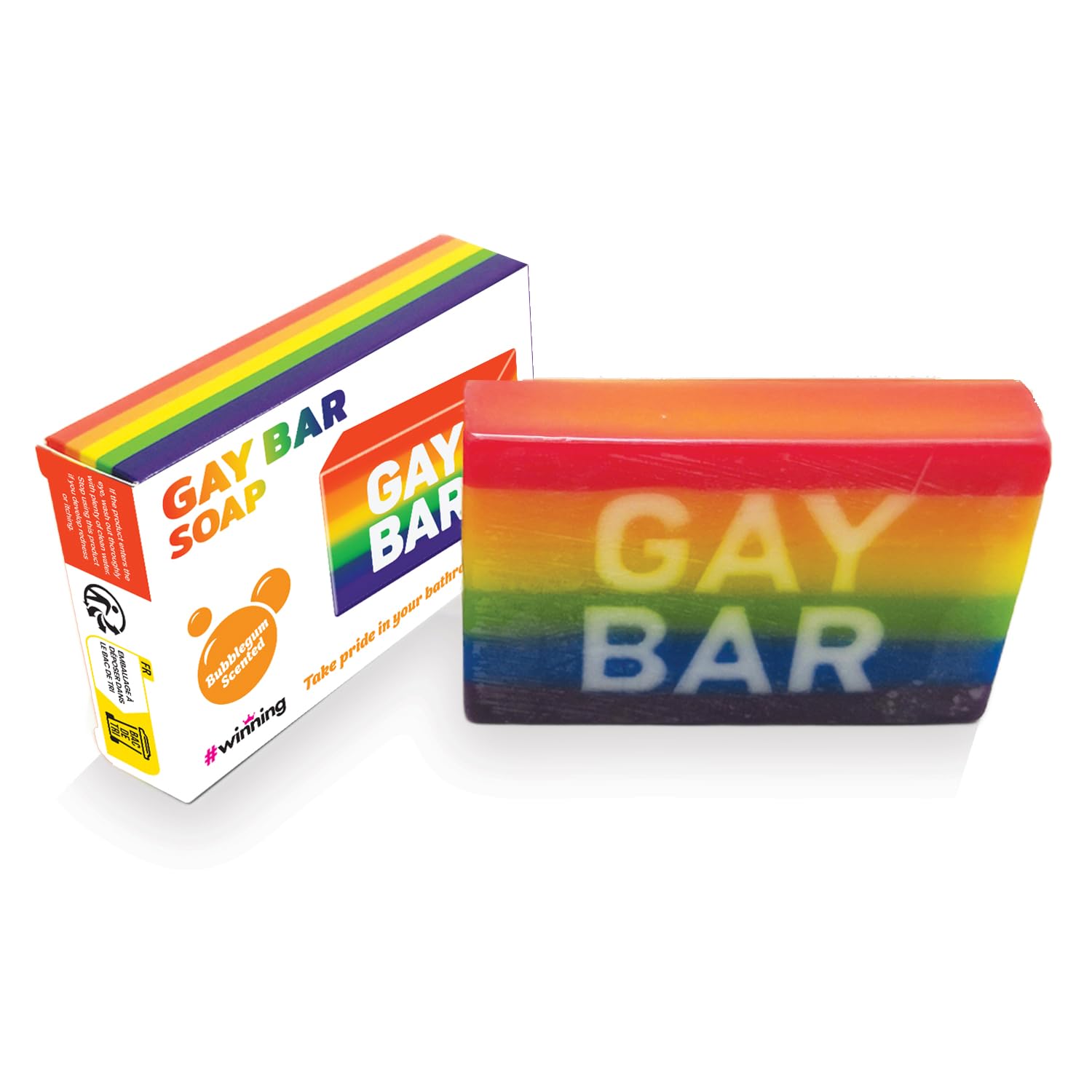 #winning Gay Bar Hand Novelty Soap Bubble Gum Scented Rainbow Pride Boxed Gift