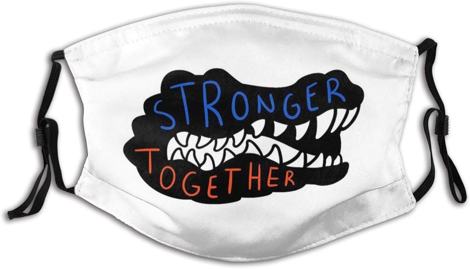Black Gators Teeth Outdoor Reusable Washable Fashion Face Mask For