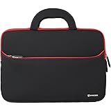 Evecase 10.6~12 inch Tablet, Netbooks Ultraportable Neoprene Zipper Carrying Case with Dual Hidden Pocket & Handle - Black/ Red