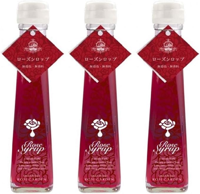 Amazon ローズシロップ 1ml 3本 奥出雲薔薇園 薔薇本来の香りと色を活かした濃厚なシロップ 奥出雲薔薇園 割り材 通販