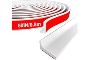 WINRAIN Silicone Shower Water Guard - Collapsible Dam with Self-Adhesive Barrier for Kitchen/Sink Area Edge (White, 31in/0.8m)