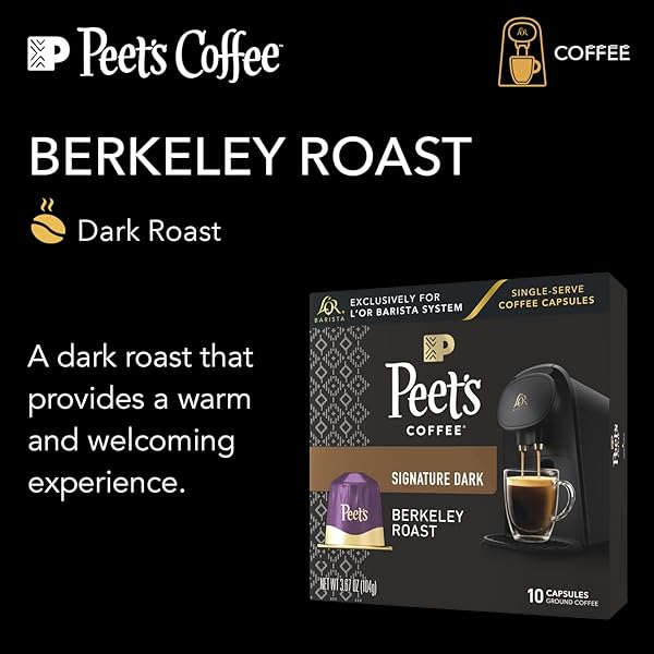 L’OR BARISTA COFFEE PODS, 10 COUNT PEET’S BERKELEY, SINGLE-SERVE ALUMINUM CAPSULES COMPATIBLE WITH THE L’OR BARISTA SYSTEM, 10 COUNT (PACK OF 1)