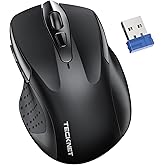 TECKNET Wireless Mouse, Silent Mouse Quiet Click, 2.4G USB Ergonomic Optical Mouse, 4000 DPI Mouse for Computer, Laptop, PC -