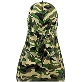 Assorted Paisley Bandana Doo rag Cap Headwraps Men's Women's Silk Durag with Long Tail and Wide Straps for 360 Waves