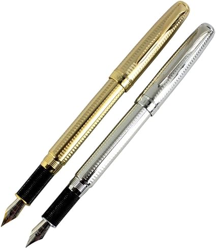 2 plumas jinhao 601 en 2 colores (plata, dorado) con bolsa ...