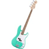 Fender Squier Debut Series Beginner Precision Bass Guitar, Sea Foam Green | Starter electric bass guitar, free lessons included, 2-year warranty, satin urethane finish, ideal for beginners