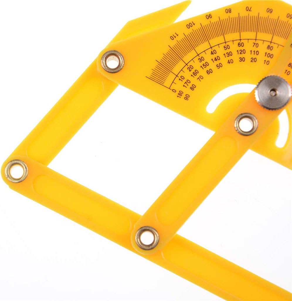 Ecurson Plastic Angle Measuring Ruler,0180 Degrees Miter Corner Angle Finder Multi Angle