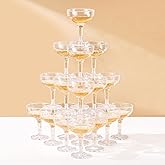 DORONAN 30 Pack Plastic Champagne Glasses 5 oz Champagne Coupe Unbreakable Plastic Cocktail Glasses Acrylic Martini Glasses Champagne Tower for Wedding Birthday Party Bar