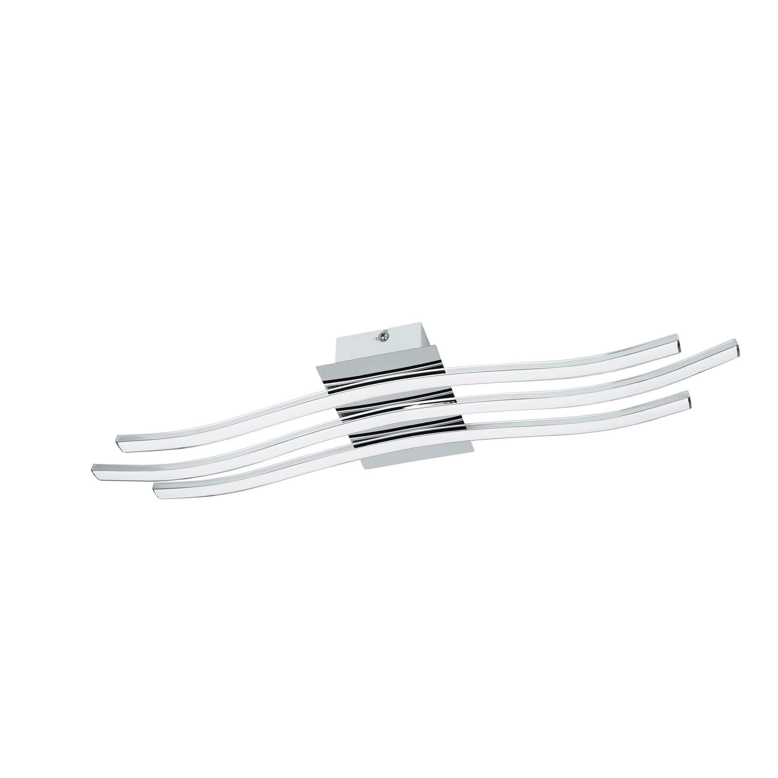 Eglo LED Ceiling Light Fitting Roncade, 3 lamp Kitchen and Living Room Lighting, Chrome-Coloured Aluminium, Steel and Plastic, Warm White — image 1