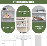 Holdfiturn Over Toilet Storage Unit 3 Tier White Iron Bathroom Shelf Organizer view 3
