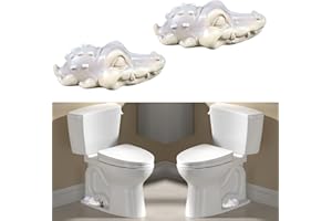 LIKDAY Resin Toilet Bolt Caps: Decorative Toilet Bolt Covers and Functional Bathroom Accessories Set of 2, Swift Installation and Rust Prevention (2pcs Crocodiles)