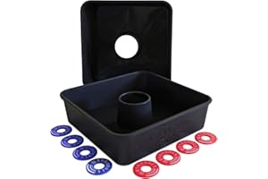 Driveway Games All Weather Washooes Washers Game Set. 8 Pitching Washers & Target Ring Toss Boards