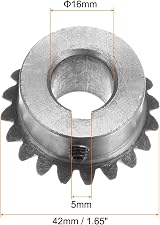sourcing map 2pcs Bevel Gear 2M 20T 16mm Shaft 1:1 90 Degree Steering Gear 45# view 3