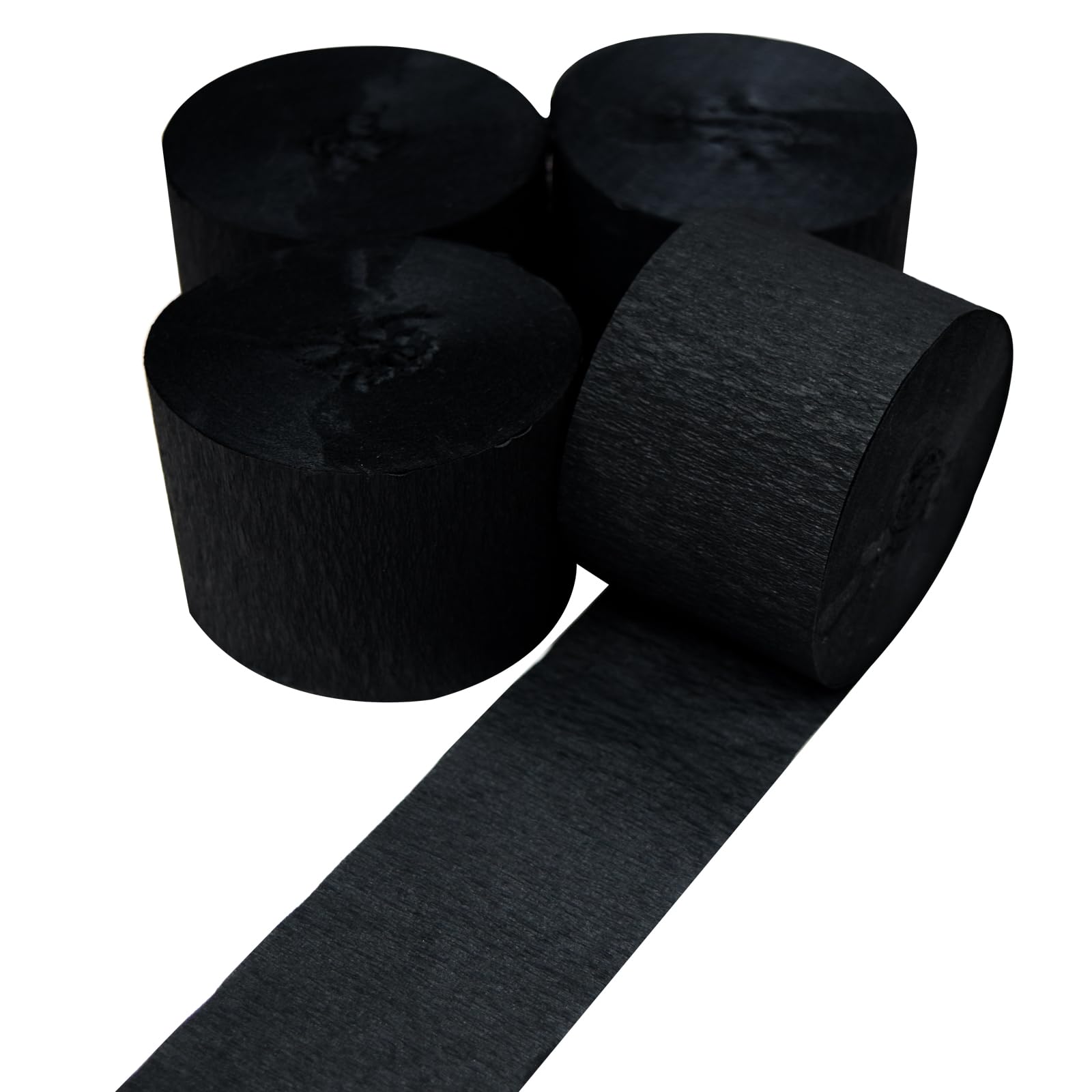 Photo 1 of AOODOOM Crepe Paper Streamers 4 Rolls 328ft, Black Pack of Party Streamers for Birthday Decorations, Party Decorations, Wedding Decorations